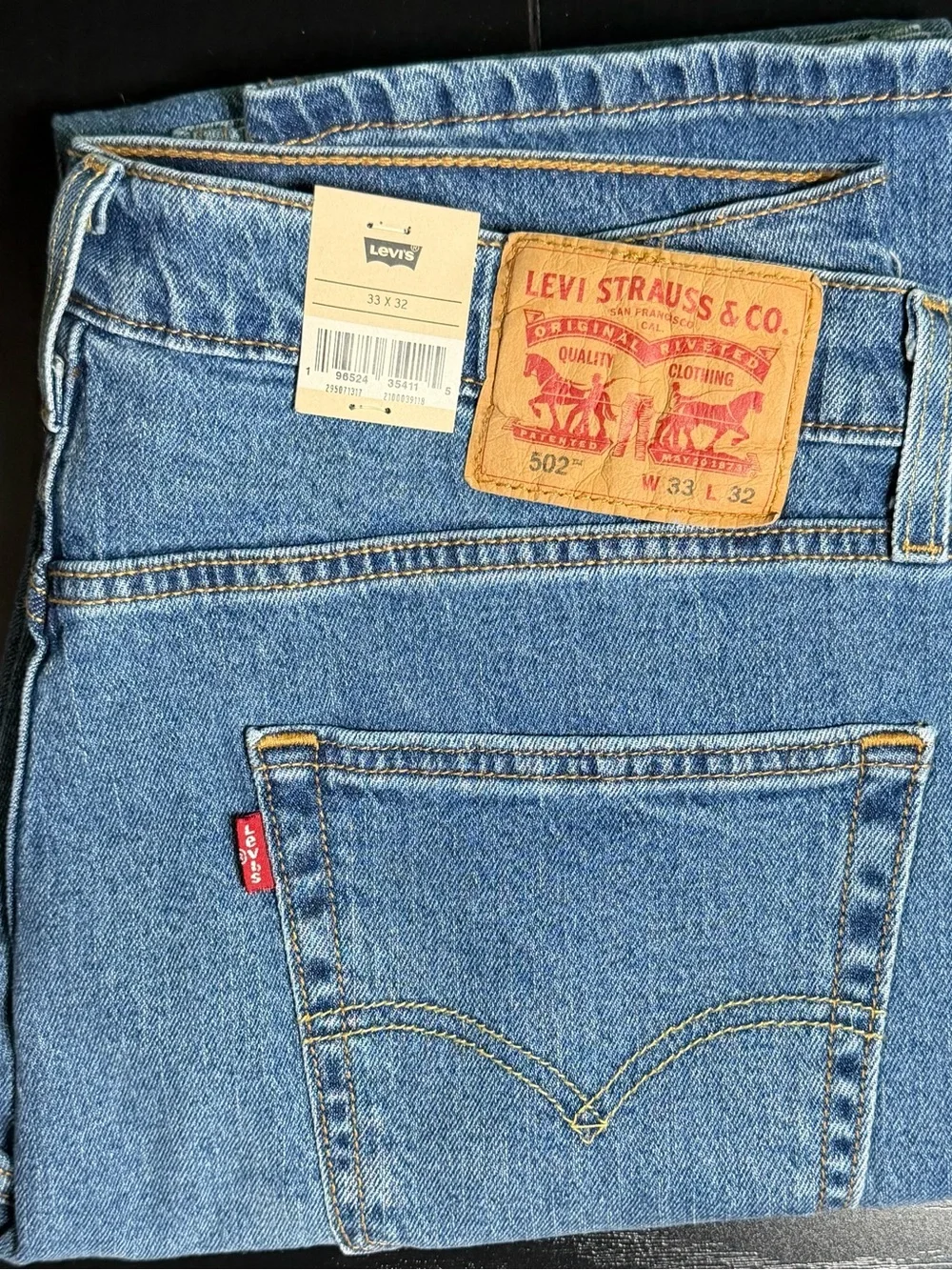 Levi's 502 Regular Taper Jeans Men’s 33x32 Moments Pass Medium Wash Stretch